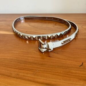 Women’s Michael Kors Snake Skin Studded Thin Belt Size Large Measures 39.5”